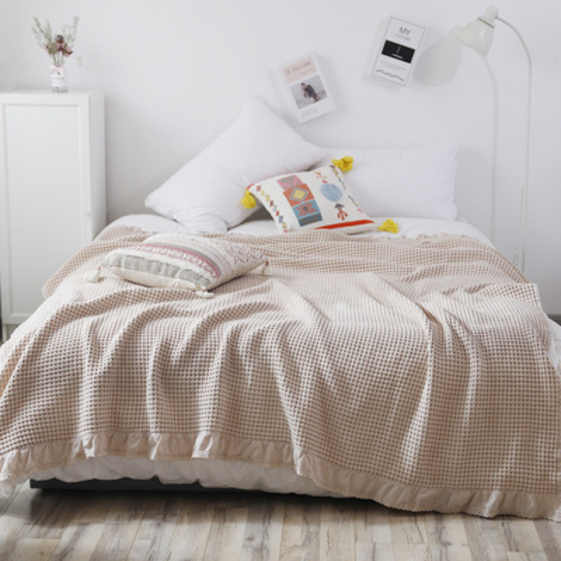 Wool Blanket Herringbone - 100% Cotton Soft Bed Plaid Home