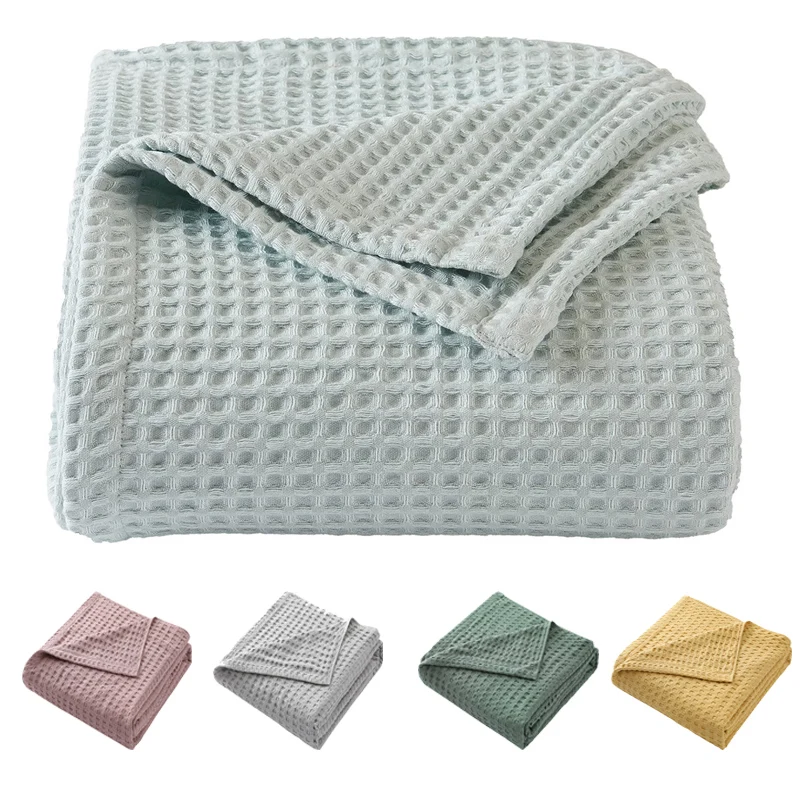 Wool Blanket Herringbone - Premium Pure Cotton Waffle Weave Thermal