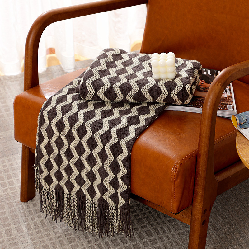Wool Blanket Herringbone - 50x60inch Grey Knitted Throw Blankets with