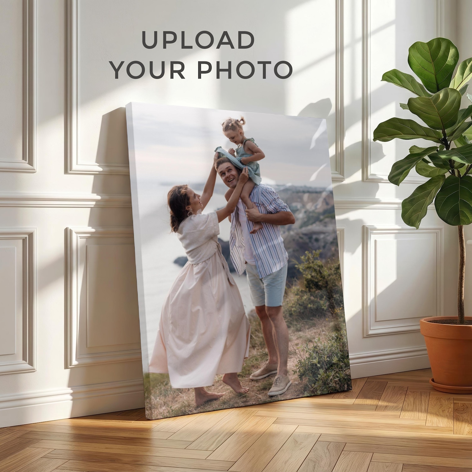 Home Textiles Fabric - Personalized Photo Canvas, Custom Family Wall