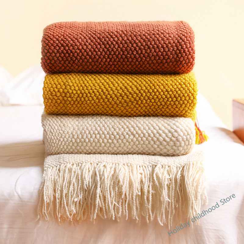 Wool Blanket Herringbone - Textile City Home Decorative Thickened Knitted