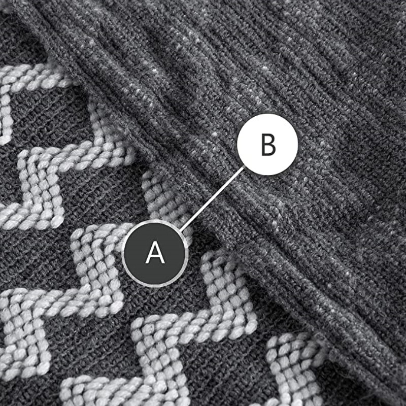 50x60inch Grey Knitted Throw B - Wool Blanket Herringbone review and price