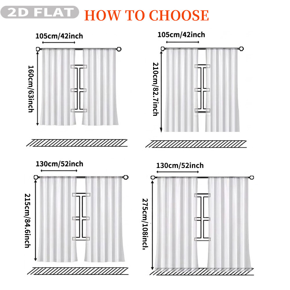 Custom 2D Flat 2pcs Sheer Curt - Home Textiles Fabric review and price