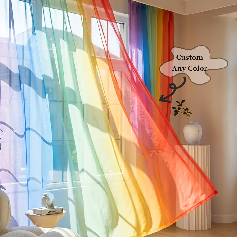 Custom 2D Flat 2pcs Sheer Curt - Home Textiles Fabric review and price