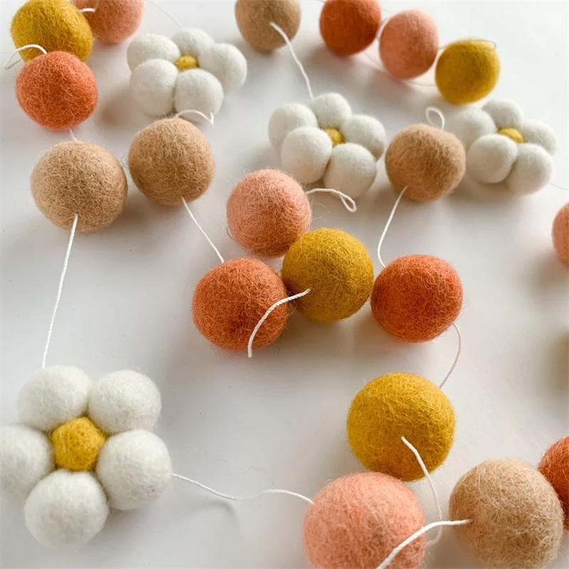 Ins Wool Felt Balls Daisy Flow - Home Textiles Fabric review and price