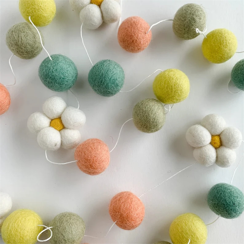Ins Wool Felt Balls Daisy Flow - Home Textiles Fabric review and price