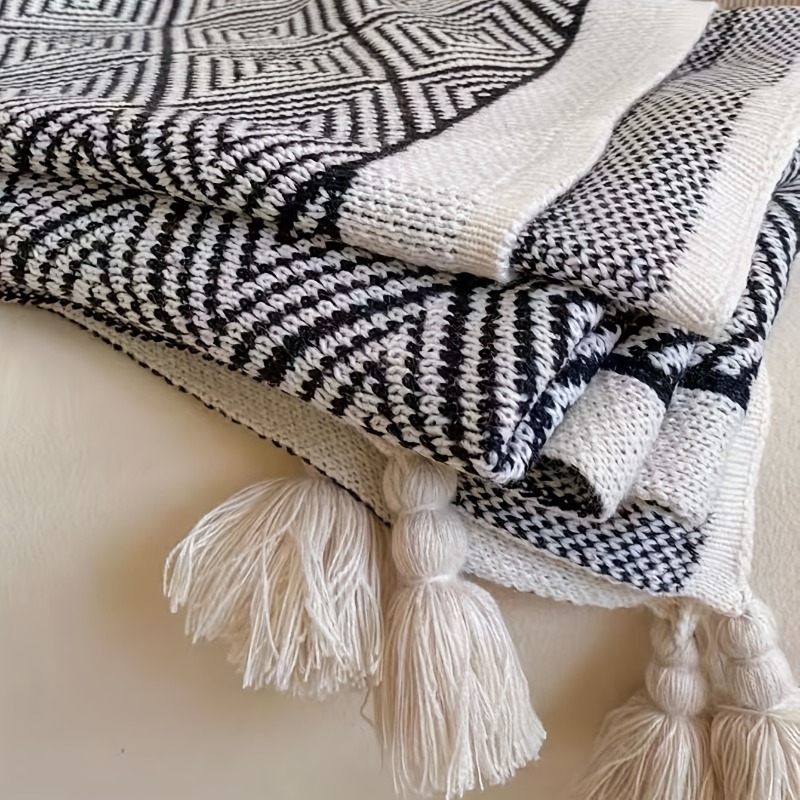 1pcs Household Bohemian Sofa T - Wool Blanket Herringbone review and price