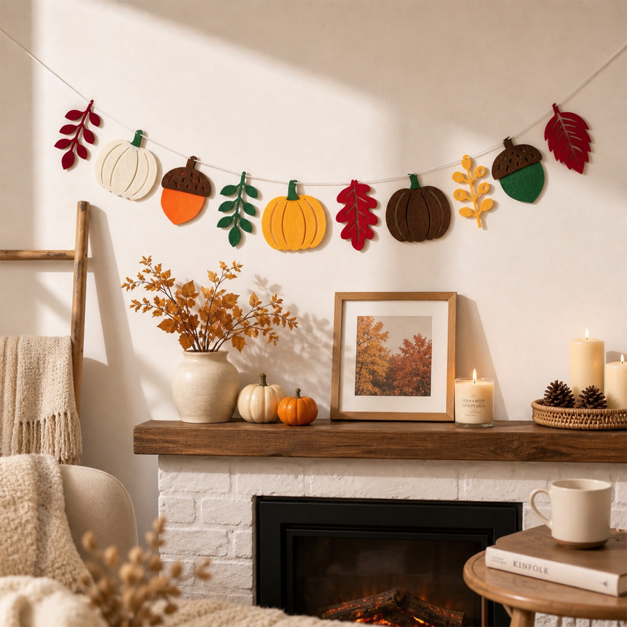 Autumn Pumpkin Leaves Flag Har - Home Textiles Fabric review and price