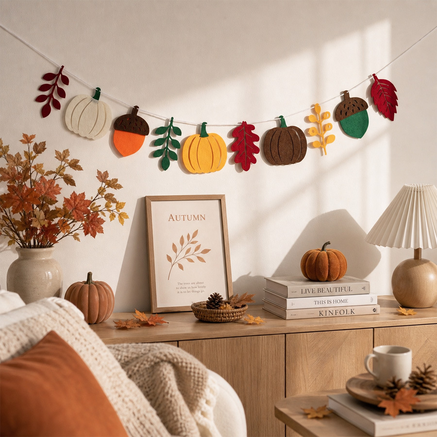 Autumn Pumpkin Leaves Flag Har - Home Textiles Fabric review and price